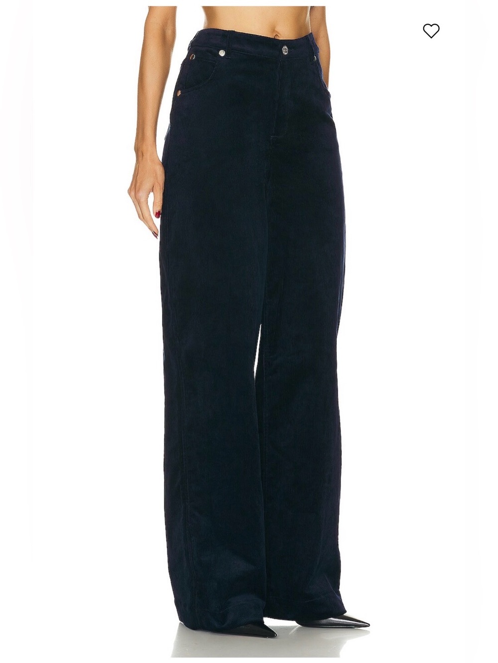 STAUD Grayson Corduroy Wide Leg Pants Navy Size 10 - Picture 5 of 15